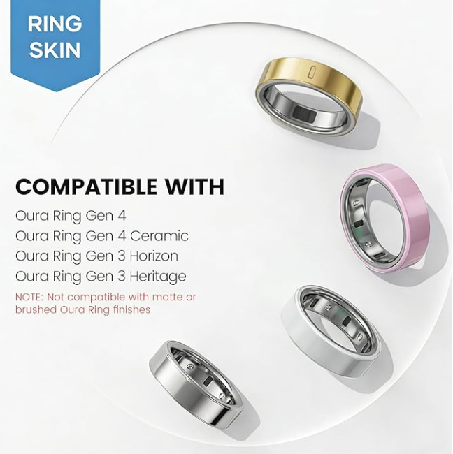BandRain Ultra-Thin Clear Skin Protector for Oura Ring Gen 4/4 Ceramic/Gen 3, Invisible Transparent Anti-Scratch Protective Film Smart Rings Cover, Size: M for 9/10/11