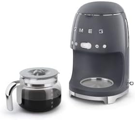 Smeg 50's Retro Style Aesthetic Drip Coffee Machine with 10 Cup Glass Carafe, Auto Start Feature, Keep Warm Plate, and Two Coffee Strength Settings (Grey) - Image 4