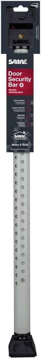 SABRE Adjustable Door Security Bar with Vibration Detecting Alarm, 115dB Alarm Audible Up To 1,100 Ft (335 m), Adjusts To Fit Most Hinged & Sliding Doors, Rubberized Foot for Strong Grip, Collapsible - Image 6