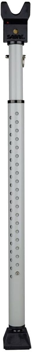 SABRE Adjustable Door Security Bar with Vibration Detecting Alarm, 115dB Alarm Audible Up To 1,100 Ft (335 m), Adjusts To Fit Most Hinged & Sliding Doors, Rubberized Foot for Strong Grip, Collapsible by SABRE