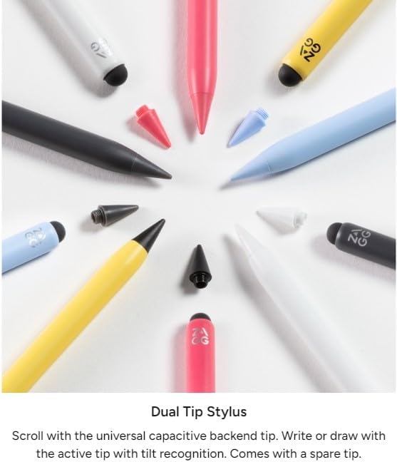 ZAGG Pro Stylus 2 with Active & Capacitive Tips, Palm Rejection, Tilt Recognition, Bluetooth Pairing, Compatible w/iPad Pro 11/12.9 (3,4, & 5 Gen)/Air 10.9/iPad 10.2/9.7/Mini 5/ iPad Air (M2) - Gray - Image 3