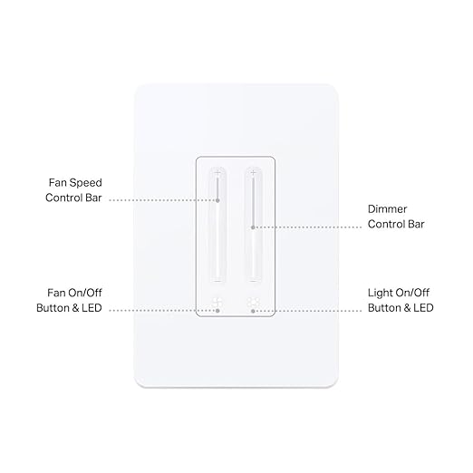 Kasa Smart Ceiling Fan Control & Dimmer Switch | Adjustable 4-Speed Fan & Brightness Control | Works w/Apple HomeKit, Alexa & Google Home | 2.4G Wi-Fi Only, Single Pole, Neutral Wire Required | KS240 - Image 2