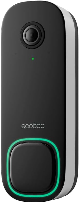 ecobee Smart Video Doorbell Camera (Wired) - with Industry Leading HD Camera, Smart Security, Night Vision, Person and Package Sensors, 2-Way Talk, and Video & Snapshot Recording by ecobee