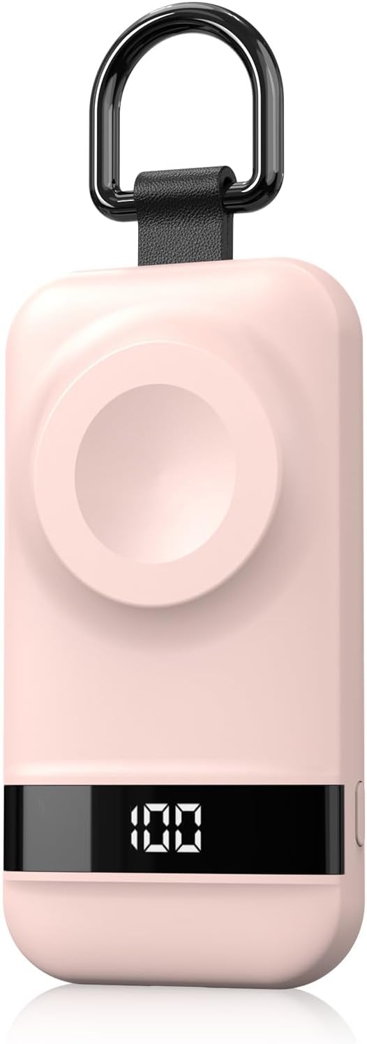 Portable Charger for Apple Watch, 2500mAh & Digital Display – Magnetic Fast Charging iWatch Charger for Travel – for Apple Watch Series 1-11/SE1-3/Ultra 1-3 (Pink, 2.5, Watts) by PortableChargerforAppleWatch