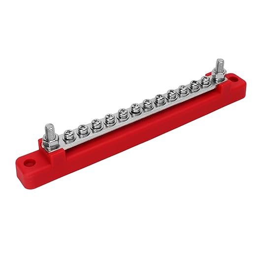 48V 150A 12 Terminal Bus Power Distribution Block with Cover M6 Studs M4 Screws Red for Car RV Marine Boat Premium Plated Brass Proof Insulated Design - Image 6