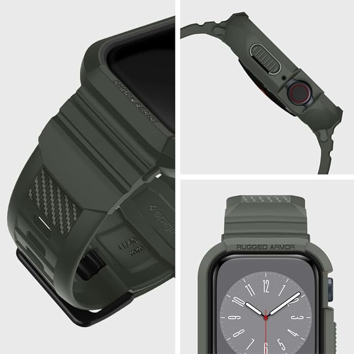 Spigen for Apple Watch Band with Case, Rugged Armor Pro Compatible with Ultra 3/2/1 49mm, Series 11/10 46/42mm, 9/8/7 45/41mm, SE3/SE2/SE/6/5/4 44/40mm Cover Strap - Image 4