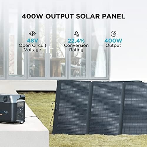 EF ECOFLOW Solar Generator 3.6KWh DELTA Pro with 2X400W Portable Solar Panel, 23% High Efficiency, 5 AC Outlets, 120V/3600W, for Home Backup Outdoors Camping RV Emergency - Image 3