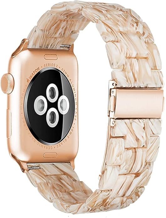 HOPO Compatible With Apple Watch Band 38mm 40mm 41mm 42mm 44mm 45mm 46mm 49mm,Resin Watch Strap Bracelet Wristband Fashion Lightweight Replacement For iWatch Bands Series 11 Ultra 10 9 8 7 6 5 4 3 2 1 SE for Women Men - Image 2
