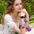 Lerobo Slim Thin Two-Tone Compatible with Apple Watch Band 40mm 38mm 41mm 42mm 44mm 45mm 46mm 49mm for Women- Soft Cute Flower/Heart Engraved Sport Band for iWatch Series 11 10 9 8 7 6 5 4 3 SE Ultra - Image 5
