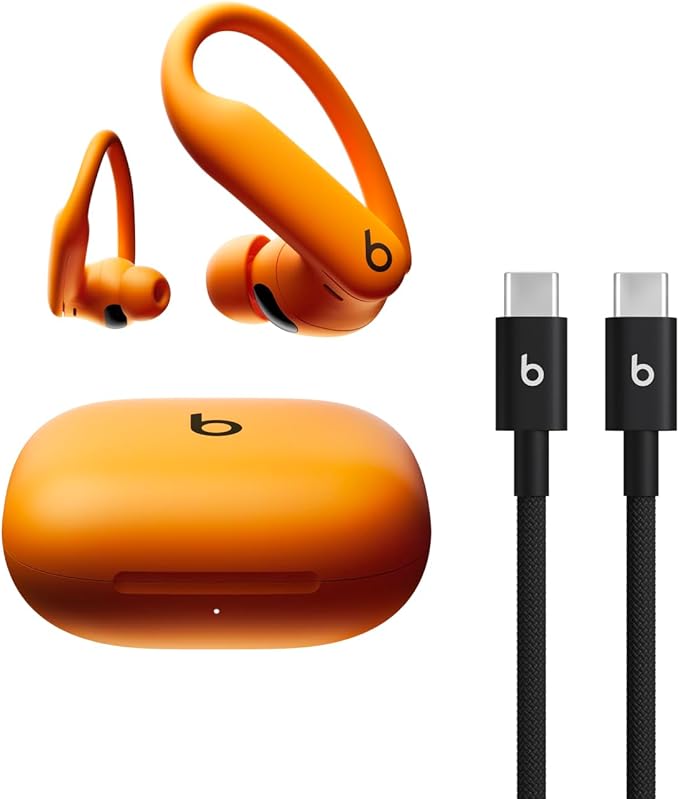 Beats Powerbeats Pro 2 - Wireless Bluetooth Earbuds with USB-C Charging Cables (1.5 m) - Electric Orange by Beats