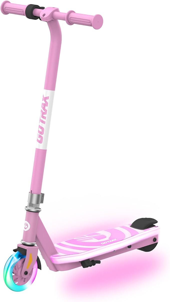 Gotrax Scout Pro Electric Scooter for Kids, Max 3 Mile Range, 6 Mph Speed ​​by 80W Motor and Thumb Control, 5" Solid Wheels with Flash Wheel & Deck Lights, Max 110 Lbs Load for Boy & Girl Ages 4-7 by GOTRAX