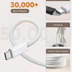 240W MacBook Charger Cord USB C to C Super Fast Charging Cable Type-C Braided Compatible MacBook Pro Air Charging Cord/iPhone 16/15/17 Pro Max 17E, iPad, Samsung Galaxy S26 Ultra A17 A16 [6FT 2-Pack] - Image 5