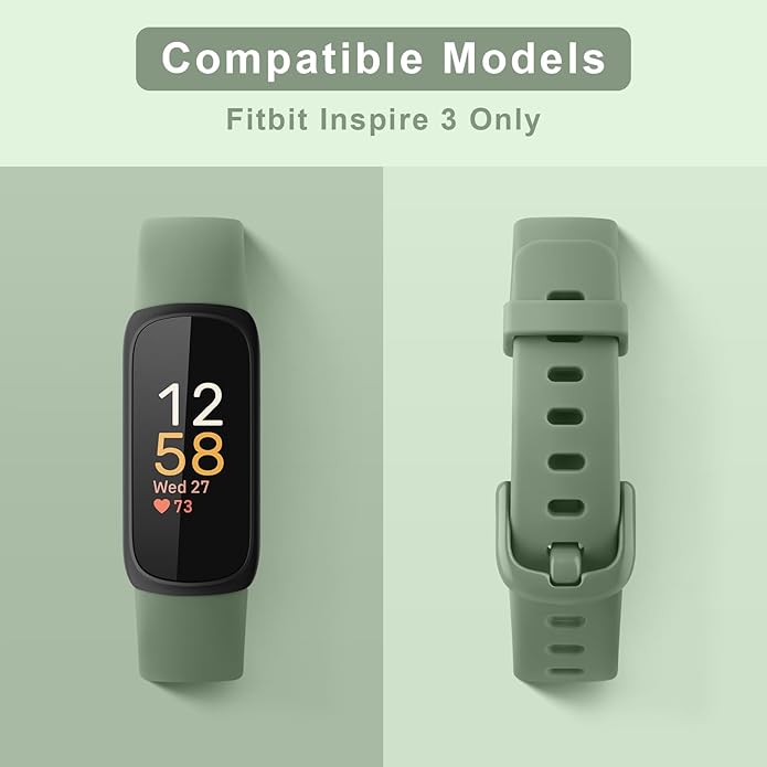 Vancle 4 Pack Bands Compatible with Fitbit Inspire 3 Bands for Women Men, Sport Silicone Adjustable Replacement Straps for Fitbit Inspire 3 Fitness Tracke - Image 3