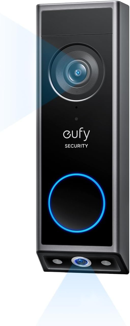eufy Security Video Doorbell E340,No Subscription,Dual Cameras, 2K FHD,Head-to-Toe View, Doorbell Camera Wireless & Wired, Color Night Vision, Two-Way Talk, AI Motion/Package Detection, Built-in 8GB by eufySecurity
