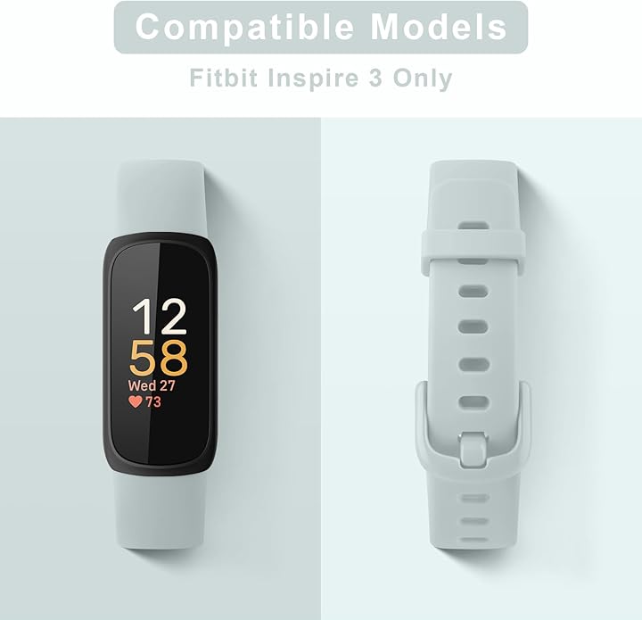 Vancle 4 Pack Bands Compatible with Fitbit Inspire 3 Bands for Women Men, Sport Silicone Adjustable Replacement Straps for Fitbit Inspire 3 Fitness Tracke - Image 3