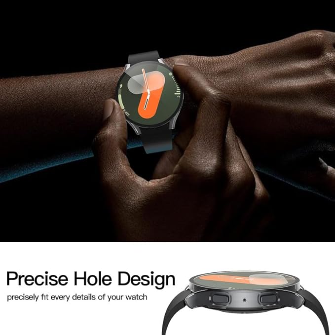 Misxi 2-Pack Hard PC Screen Protector Case for Samsung Galaxy Watch 7 40mm, Anti-Slip Ultra-Thin Scratch Resistant Cover with Tempered Glass for Galaxy Watch7, Transparent - Image 4