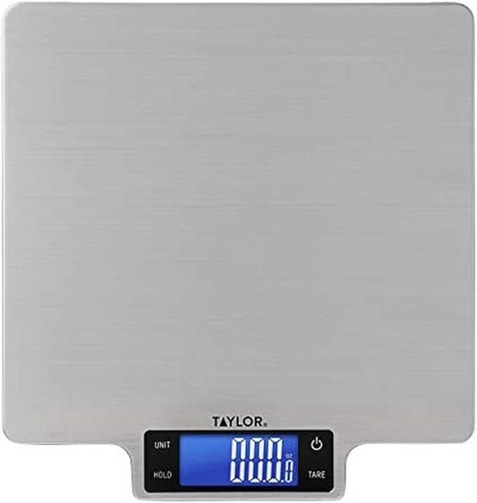 Taylor 22lb Ultra-Precise Digital Stainless Steel Household Kitchen Scale, One, Silver by Taylor