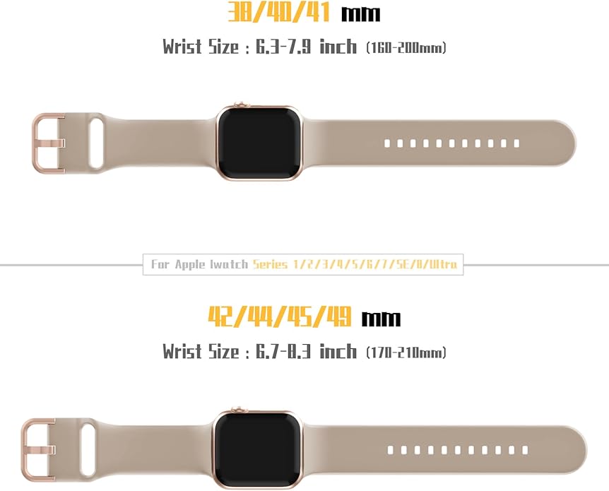 Sport Band Compatible with Apple Watch Bands 49mm 46mm 45mm 44mm 42mm 41mm 40mm 38mm, Soft Silicone Replacement Strap with Classic Clasp for iWatch Series 11 10 9 8 7 6 5 4 3 2 1 SE Ultra Women Men - Image 3