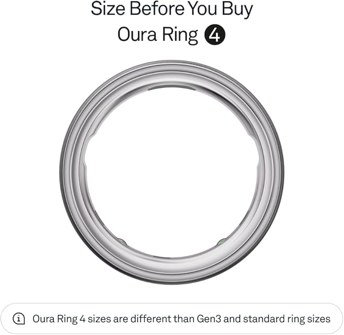 Oura Ring 4 - Brushed Silver - Size 13 - Sleep, Activity, Women’s Health, AI Advisor, Up to 8 Days of Battery Life, Size Before You Buy, Android & iOS Compatible - Image 2