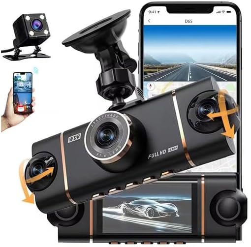 4 Channel Dash Cam for Cars Front Rear Inside & Left Right,360° Dash Cam Front Rear Inside & Left Right, 4K+1080P*3 FHD Car Camera, 5GHz WiFi & App Control,24H Parking Mode,G-Sensor,Loop Recording by Unknown
