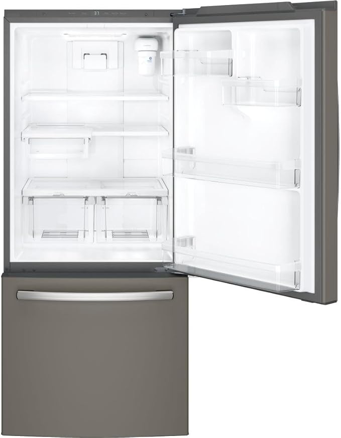 GE GDE21EMKES 20.9 Cu. Ft. Slate Bottom Freezer Refrigerator - Energy Star - Image 4