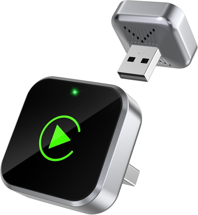 2-in-1 Wireless CarPlay for iPhone, Plug & Play CarPlay Dongle Converts Wired to Wireless, Fast Auto-Connect No Delay, Mini USB Design for Cars with Built-in Wired Apple CarPlay by Kassdin
