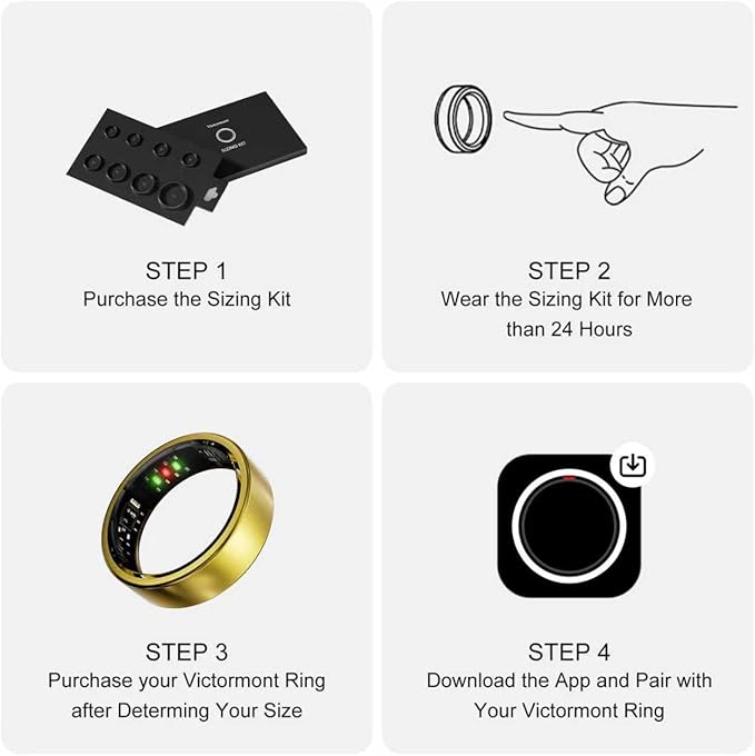 Titanium Smart Ring, Sleep & Activity Tracking Ring with Heart Rate, HRV, Stress Insights, 7-Day Battery Life, No Subscription, IP68 Waterproof, iOS & Android Compatible (Gold, 11) - Image 2