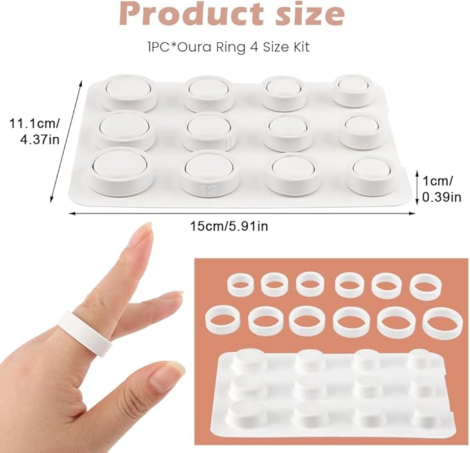 Oura Ring 4 Sizing Kit Professional Finger Measuring Tool Oura Ring Sizer Smart Rings Find Your Before You Buy Rings Size 4 to 15(Color:White) - Image 2