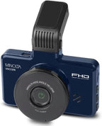 Minolta 1080p Dash Cam with G-Sensor - 3.0" LCD, 120° Wide-Angle Lens, Loop Recording, Parking Monitor, Emergency Lock, USB Power, Windshield Mount, 16GB Card Included, Compact (Dark Blue) by Minolta