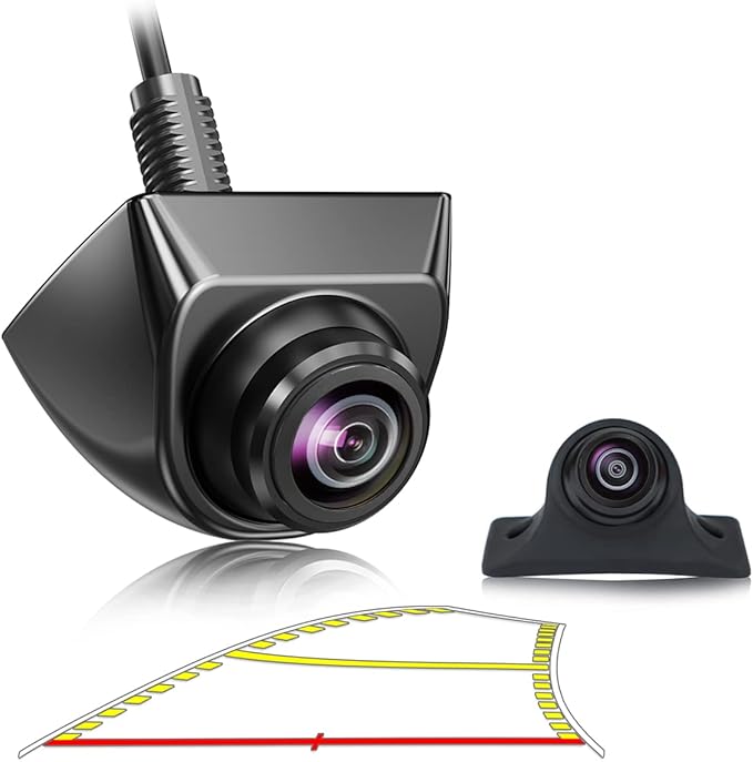 Car Backup Camera with Dynamic Trajectory Guide Line, GreenYi HD 960x720 Reverse Rear/Front/Side View Cam, Adjustable Fisheye Lens, Waterproof Night Vision 170 Degree Wide View(Black) by GreenYi