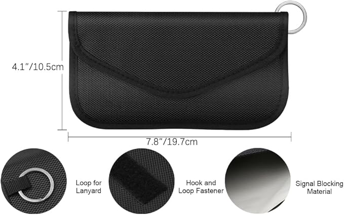 Faraday Bag for Phones & Car Keys - Signal Blocker Faraday Pouch for RFID, GPS, WiFi, Anti-Theft Key Fob Case, Anti-Tracking Privacy Protection (2 Packs) - Image 2