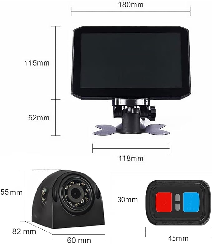 VSYSTO 4CH Truck Dash Cam 360 Surveillance DVR Recorder Backup Camera w/GPS 7.0'' Monitor Waterproof 1080P Front & Side (Left/Right) & Rear View IR Night Vision for Vehicles Semi Truck Trailers - Image 2