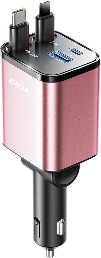 [2026 Upgrade] Retractable Car Charger 84W Car Charger USB C for iPhone 17 16 Fast Charging, Pink Car Accessories, Car Phone Charger Adapter for iPhone 17 Air 16 15 Pro Max, Pixel - Image 9