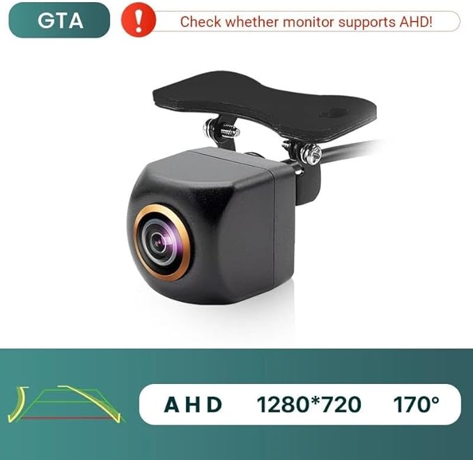 Car Backup Camera Reversing Camera Car Rear View Camera Fisheye Full HD Night Vision Reverse AHD 4 Pin Vehicle Parking 170° Golden Lens 1920x1080P(GTA-AHD) - Image 3