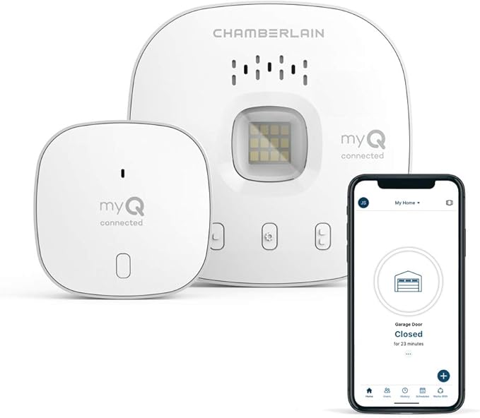 CHAMBERLAIN Smart Garage Control - Wireless Garage Hub and Sensor with Wifi & Bluetooth - Smartphone Controlled, myQ-G0401-ES, White by Chamberlain