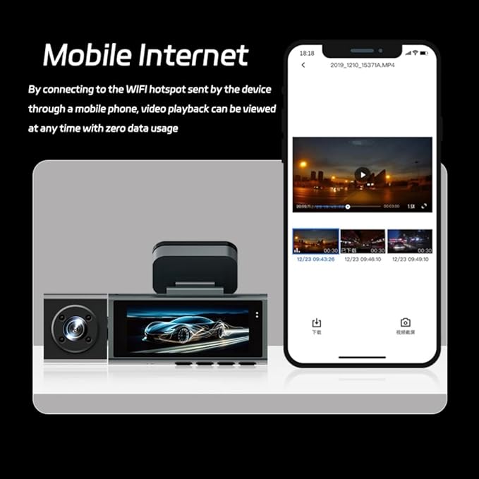 Dash Cam Front and Rear,1080P Dash Camera for Cars,3 Channel Car Camera Front Rear and Inside with 32GB Card, Night Vision, G-Sensor,Dashcam - Image 9