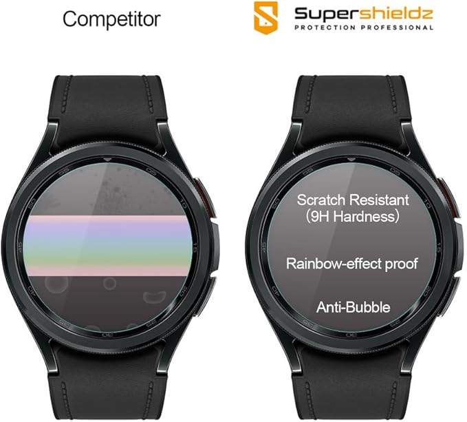 Supershieldz (2 Pack) Designed for Samsung Galaxy Watch 6 Classic (43mm) Tempered Glass Screen Protector, Anti Scratch, Bubble Free - Image 2