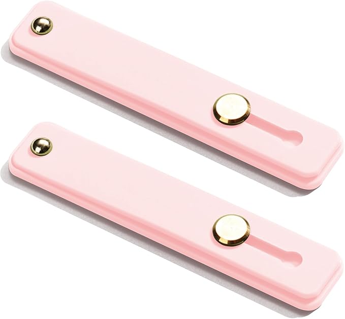 TENOC Phone Grip 2 Pieces Pink Universal Sticky Finger Strap Holder for Smartphone or Cell Phone Case by TENOC