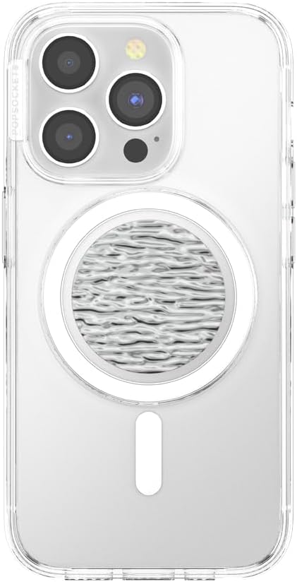 PopSockets Phone Grip for MagSafe, Magnetic Holder, Phone Stand, Silver - FATA Morgana Chrome - Image 4