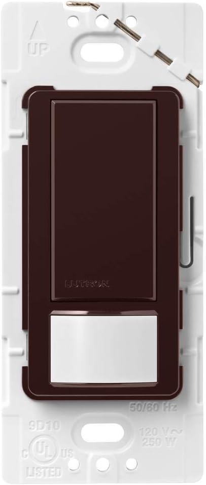 Lutron Maestro Motion Sensor Light Switch Indoor for Bathroom, Garage, Laundry Room, Any Bulbs, Occupancy Vacancy Sensor, Single-Pole, MS-OPS2-BR, Brown by Lutron