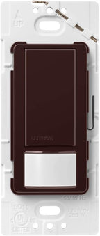 Lutron Maestro Motion Sensor Light Switch Indoor for Bathroom, Garage, Laundry Room, Any Bulbs, Occupancy Vacancy Sensor, Single-Pole, MS-OPS2-BR, Brown by Lutron