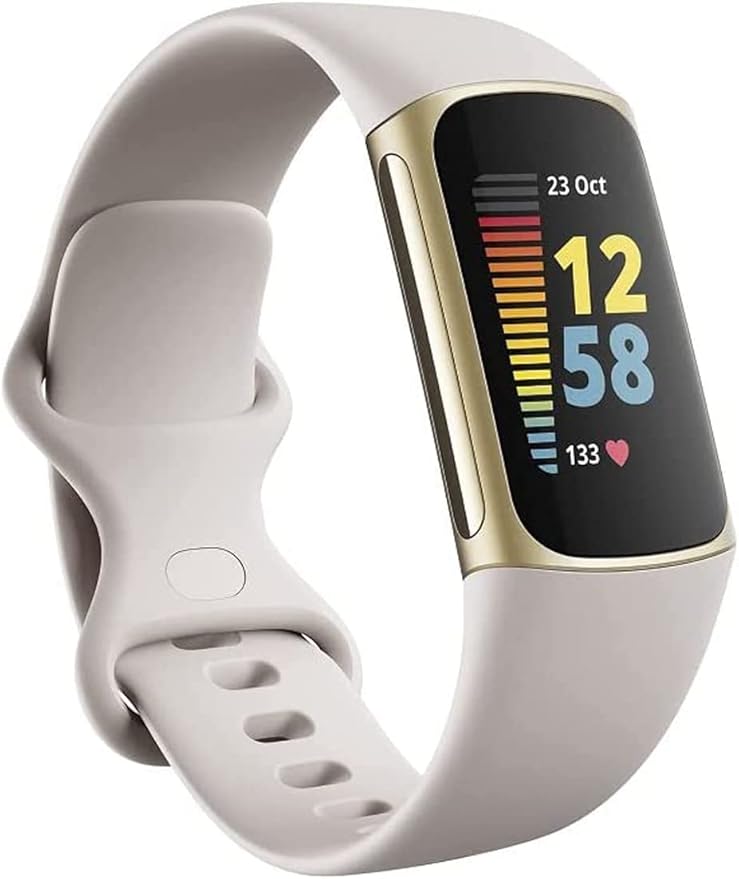 Fitbit Charge 5 Advanced Fitness & Health Tracker with Built-in GPS, Stress Management Tools, Sleep Tracking, 24/7 Heart Rate and More, One Size (S &L Bands Included) (Renewed) by Amazon+Renewed