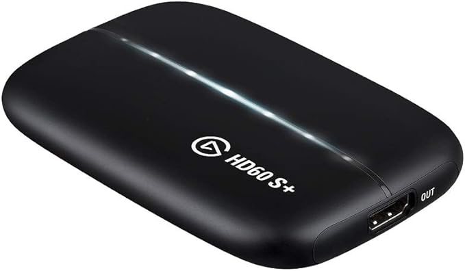 Elgato HD60 S+, External Capture Card, Stream and Record in 1080p60 HDR10 or 4K60 HDR10 with ultra-low latency on PS5, PS4/Pro, Xbox Series X/S, Xbox One X/S, in OBS and more, works with PC and Mac by Elgato
