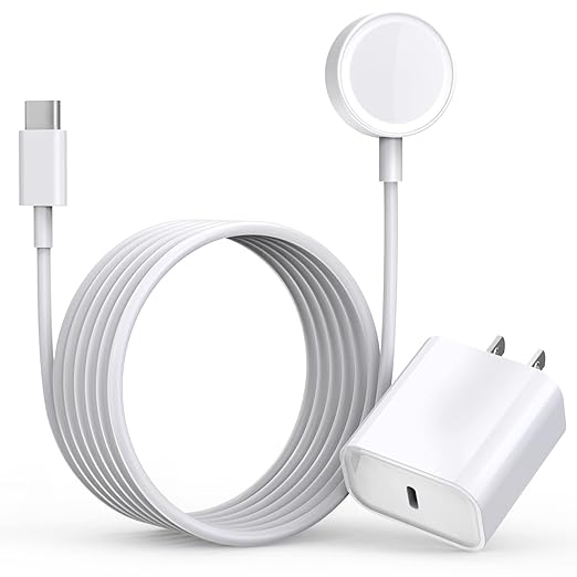 Fast Charger for Apple Watch Charger, USB C 20W iPhone Watch Charger Plug Adapter & Long 6.6FT iWatch Portable Wireless Fast Charging Cable Cord Compatible with Apple Watch Series 9/8/7/SE/6/5/4/3/2/1 by Unknown