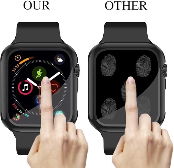 YMHML [2 Pack Compatible for Apple Watch 42mm Series 3/2/1 Tempered Glass Screen Protector with Hard Black Case, Full Coverage Easy Installation Bubble-Free Cover for iWatch Accessories - Image 5