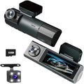 Dash Cam Front and Rear,1080P Dash Camera for Cars,3 Channel Car Camera Front Rear and Inside with 32GB Card, Night Vision, G-Sensor,Dashcam by Sansnail