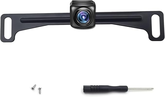 1 PC Car Rear View Camera License Plate Bracket, Universal Reverse Camera Metal Bracket, Dash Cam Rearrview Camera License Plate Bracket, Back Up Camera Accessories (Black) - Image 5