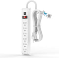 TiFFCOFiO Surge Protector Power Strip, 10 Feet Extension Cord, 600 Joules Surge Protection, Multiple Protection 6 Outlet Strip, 14 AWG Cord, 15A/1875W, ETL Listed by TiFFCOFiO