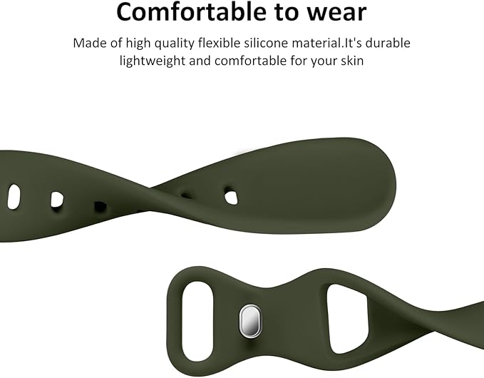 Thin Slim Band Compatible with Apple Watch 38mm 40mm 41mm 42mm 44mm 45mm 46mm 49mm, Replacement Silicone Sport Strap for iWatch Series 11/10/9/8/7/6/5/4/3/2/1 Ultra SE Women Men, Army Green - Image 4