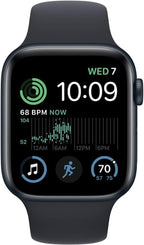 Apple Watch SE (2nd Gen) (GPS, 44mm) - Midnight Aluminum Case with Midnight Sport Band, S/M (Renewed) - Image 2